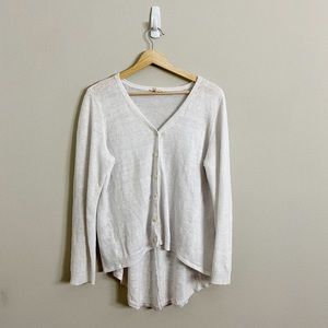 Eileen Fisher White Knit Cardigan Sweater